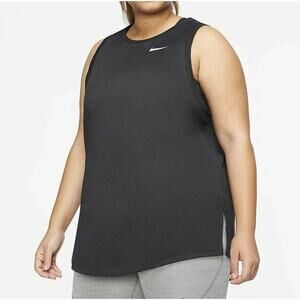 Nike Women's Dri-FIT Swoosh Training Tank Top - Black/White Size 3X CT9413-010